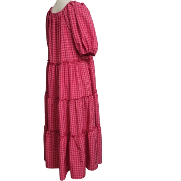 ZOCO EXCLUSIVE Daymaker Dress Pink Gingham Maxi Dress Size S - Picture 11 of 14